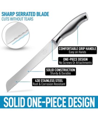 Serrated Bread Knife - Stainless Steel Bread Knife for Homemade Bread, Cake, Bagel