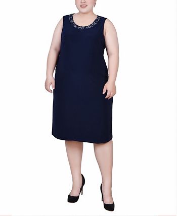 NY Collection Plus Size Cardigan Dress Set, 2 Piece - Macy's