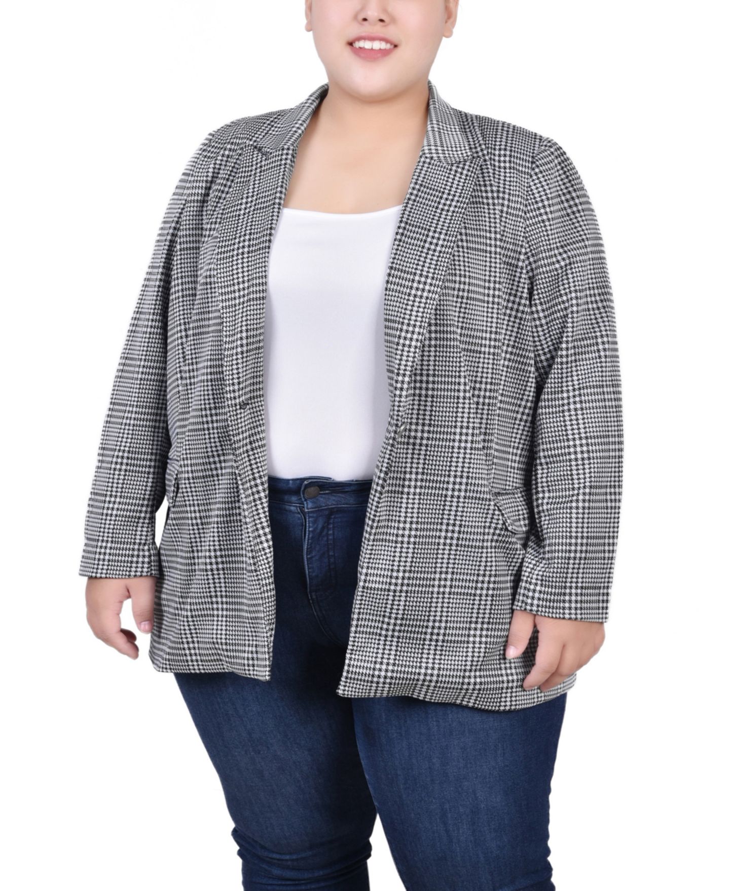 Женская куртка NY Collection Plus Size Long Sleeve Ponte — фото 1