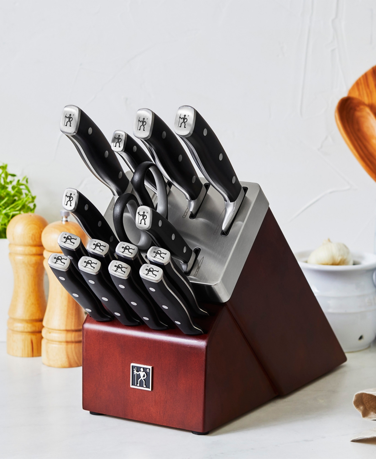 Henckels Forged Accent 16 Piece Self Sharpening Set - Stainless Steel, Brown