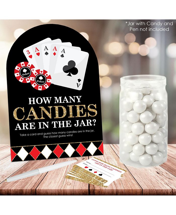 Big Dot of Happiness Las Vegas How Many Candies Casino Party Candy