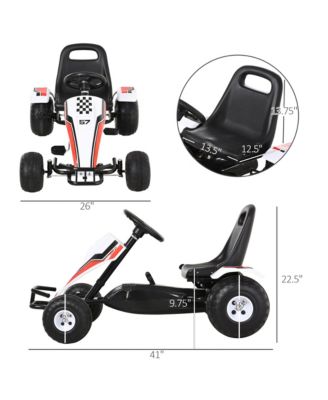 Pedal Go Kart Children Ride on Car w/ Adjustable Seat Plastic Wheel