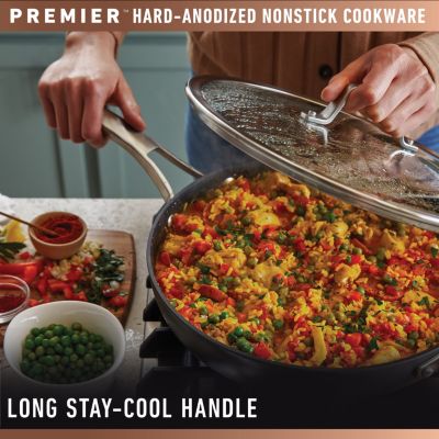 Premier Hard-Anodized Nonstick 13" Flat Wok