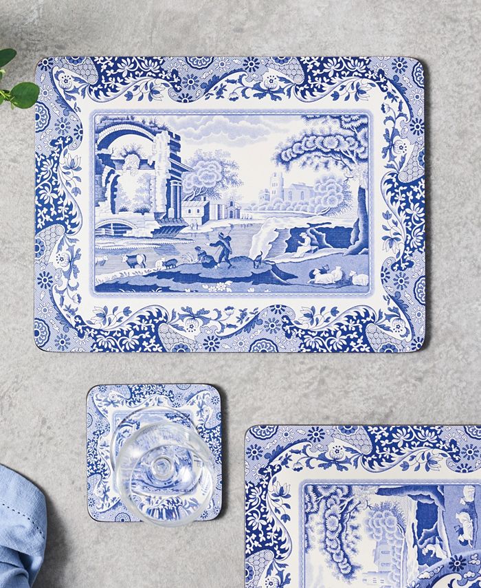 Spode Table Linens, Set of 4 Blue Italian Placemats Macy's