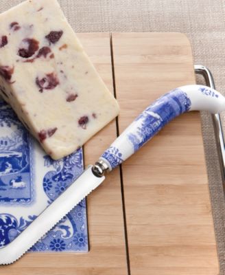 Blue Italian Cheese Knife & Set of 6 Spreaders