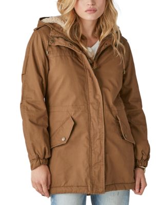 Lucky Brand Women s Hooded Utility Sherpa Jacket Macy s