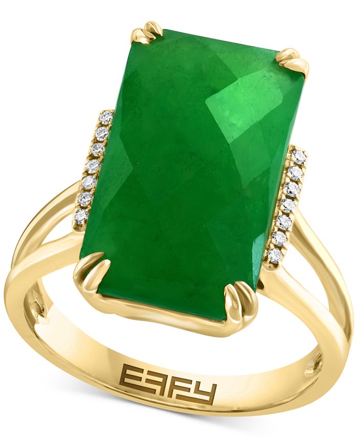 EFFY Collection EFFY Dyed Green Jade Diamond 1 20 ct. t.w