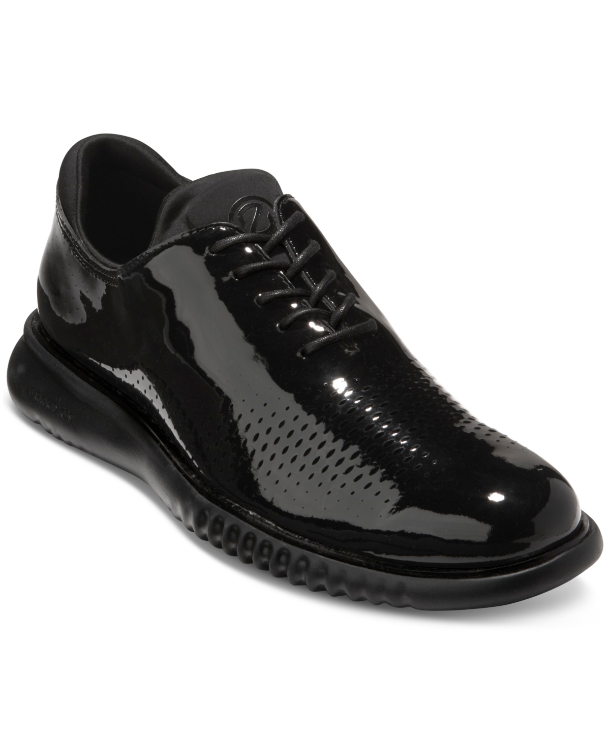 Cole Haan Men's 2.zerãgrand Laser Wingtip Oxford Shoes In Black Patent