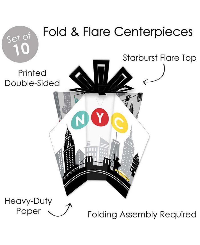 Big Dot of Happiness NYC Cityscape Table Decor New York City Party