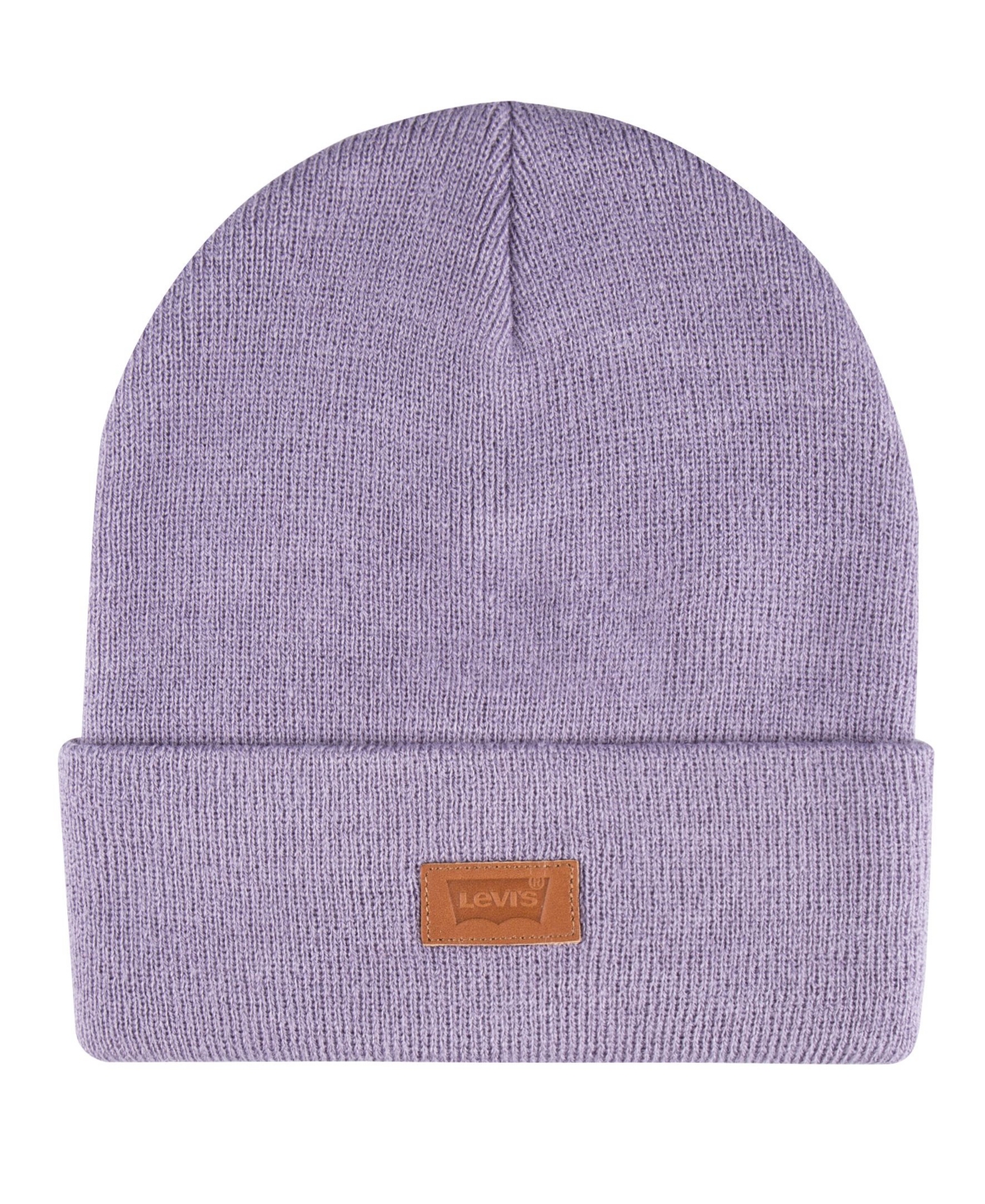 Levi's All Season Comfy Leather Logo Patch Hero Beanie In Purple
