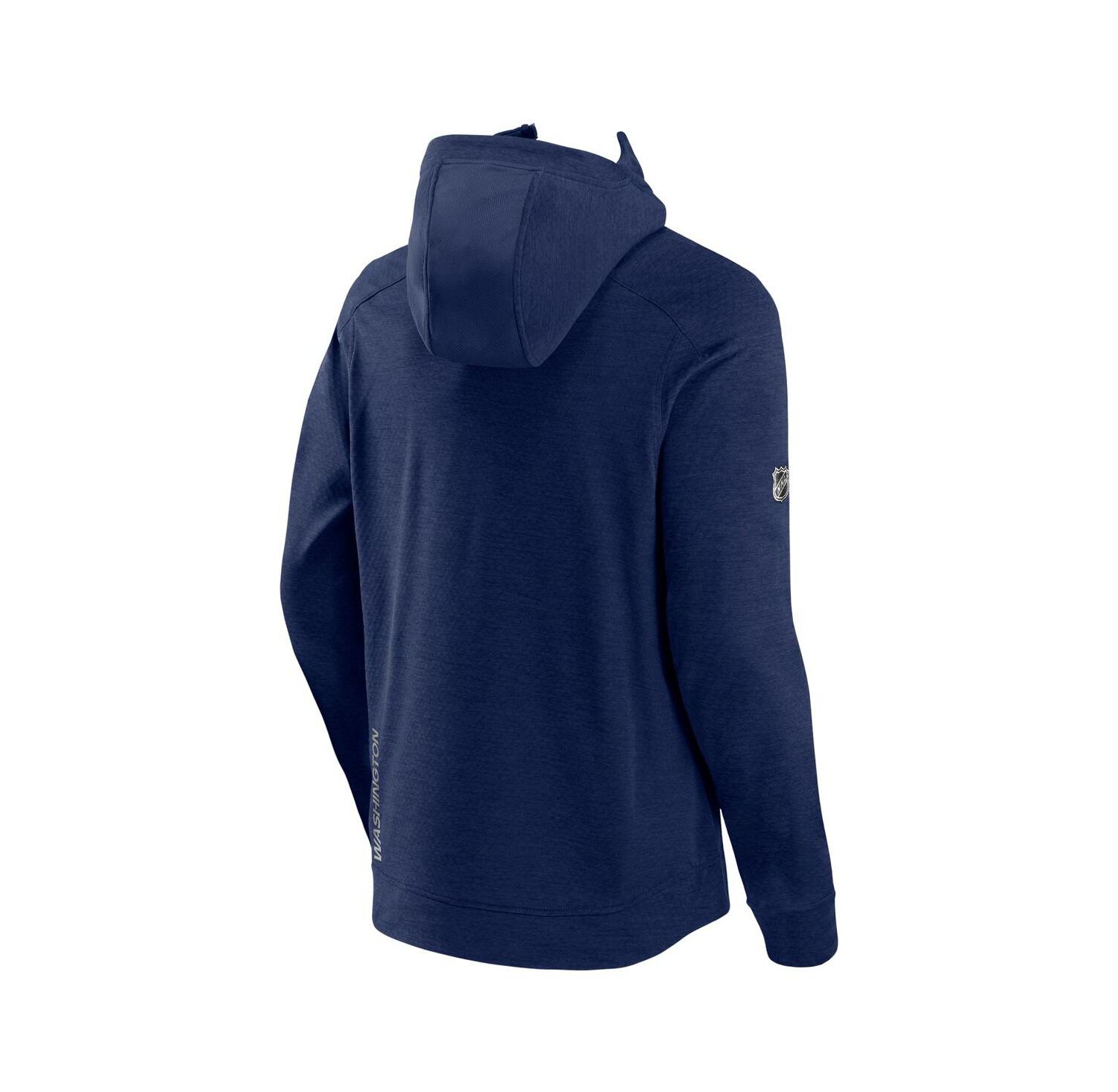 Men's Heather Navy Washington Capitals Authentic Pro Road Tech Full-Zip Hoodie Jacket