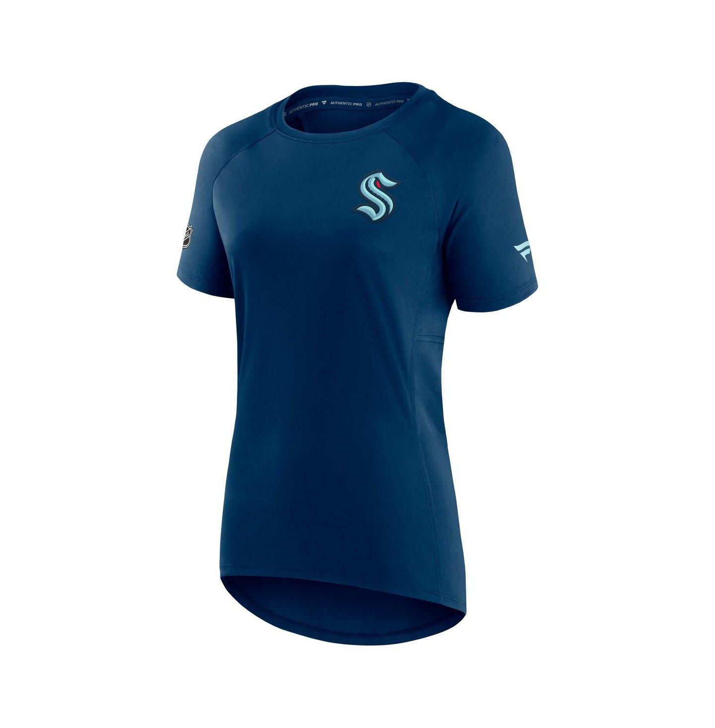 Женская футболка Fanatics Deep Sea Blue Seattle Kraken Authentic Pro Rink Raglan Tech — фото 4