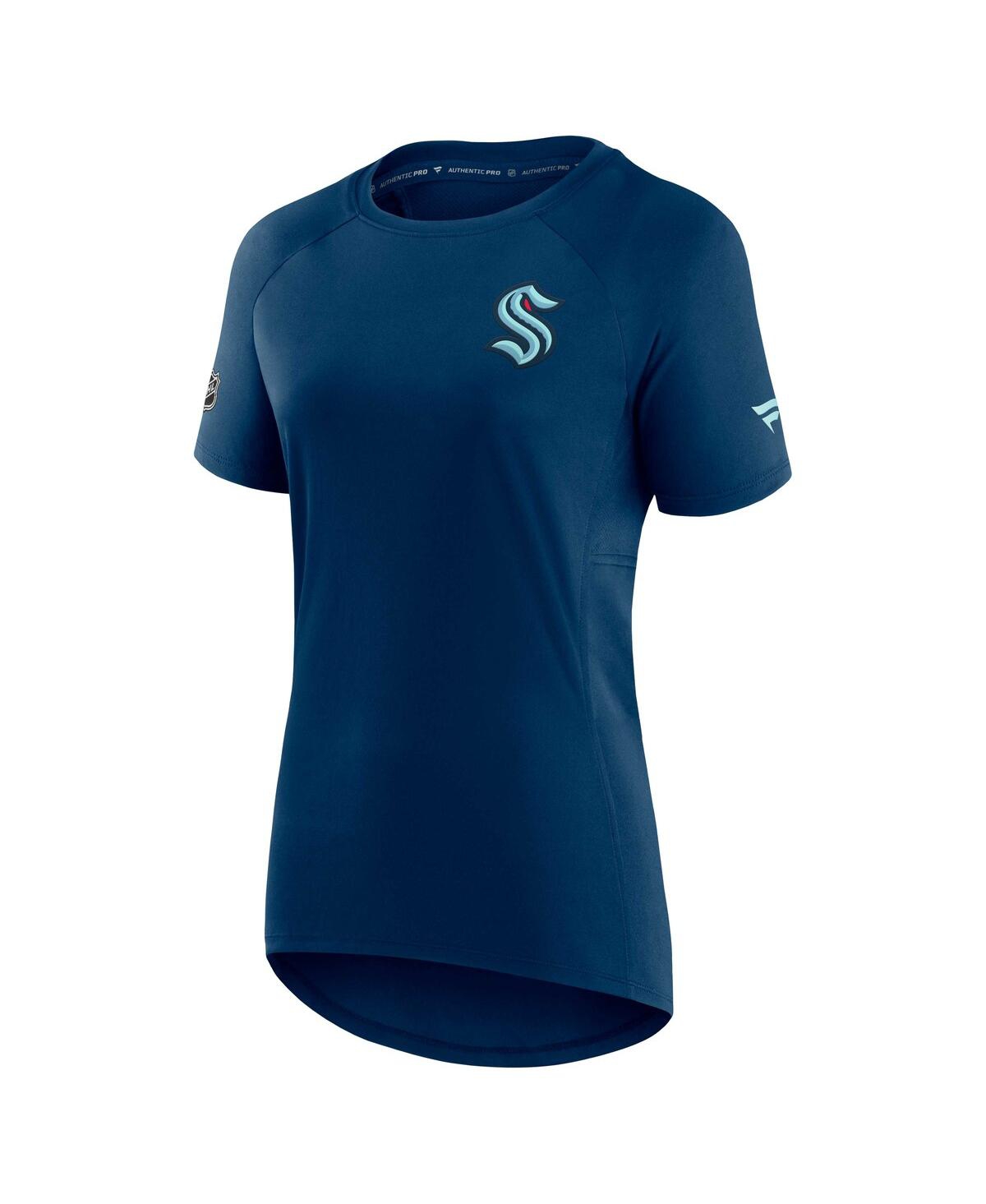 Fanatics Branded Deep Sea Blue Seattle Kraken Authentic Pro Rink Raglan Tech T-shirt In Deep Sea Blue