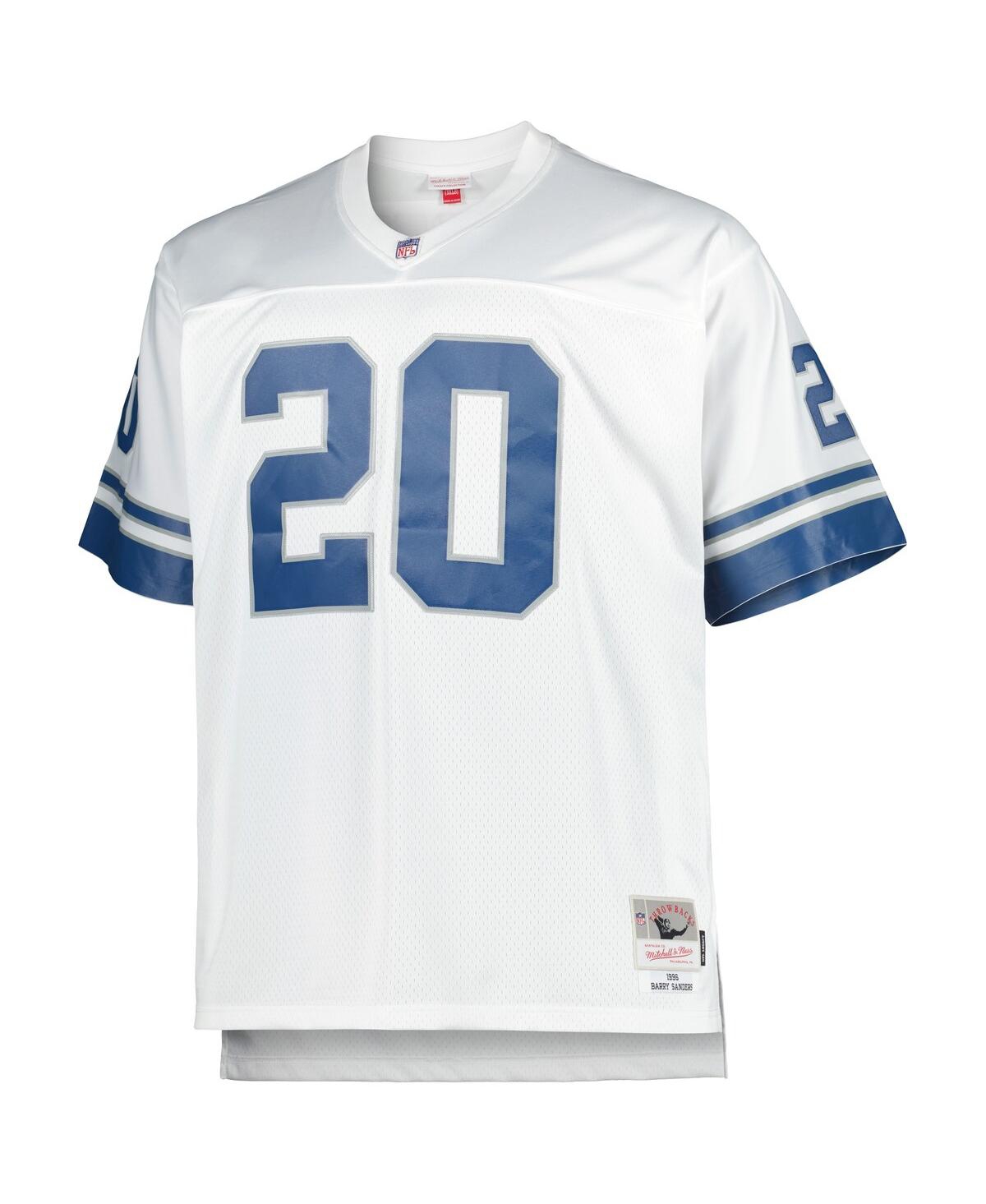Men's Mitchell & Ness Barry SandersDetroit Lions Big and Tall 1996 Retired Player Replica Jersey - White