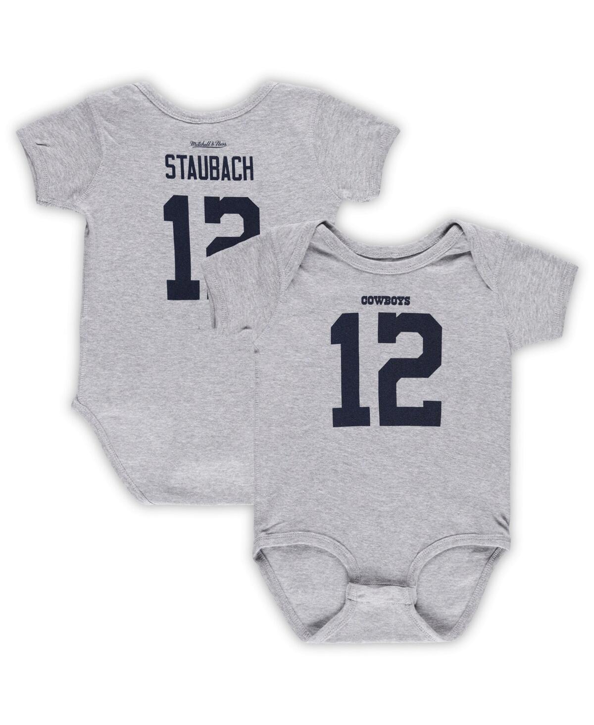 Shop Mitchell & Ness Infant Boys And Girls  Roger Staubach Heathered Gray Dallas Cowboys Mainliner Retired