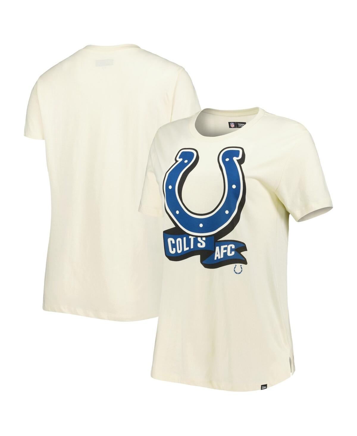 Shop New Era Women's  Cream Indianapolis Colts Chrome Sideline T-shirt