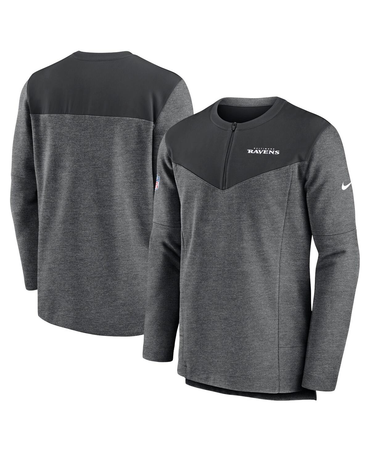 Men's NikeBaltimore Ravens Sideline Lockup Performance Quarter-zip Jacket - Charcoal