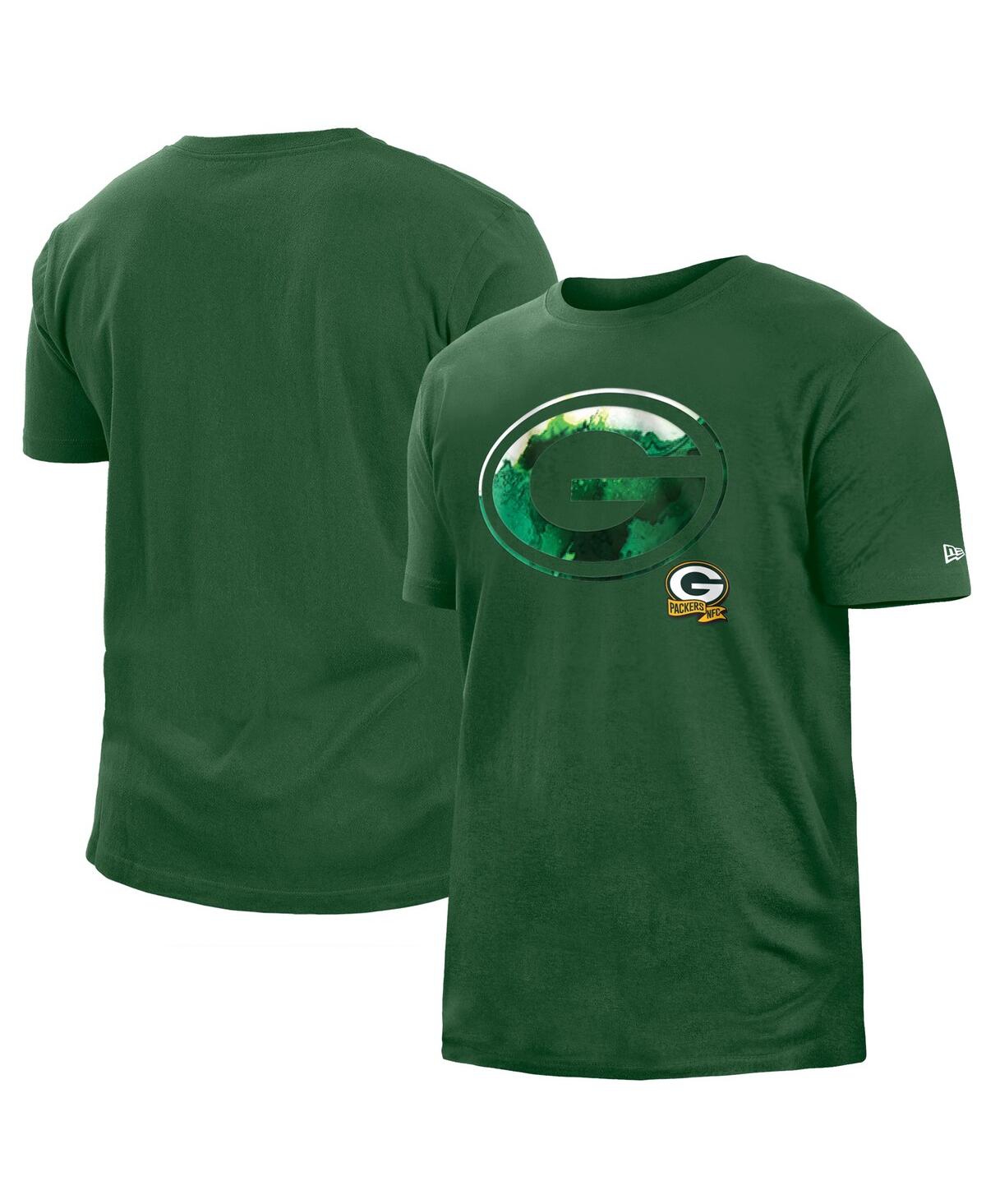 Shop New Era Men's  Green Green Bay Packers 2022 Sideline Ink Dye T-shirt