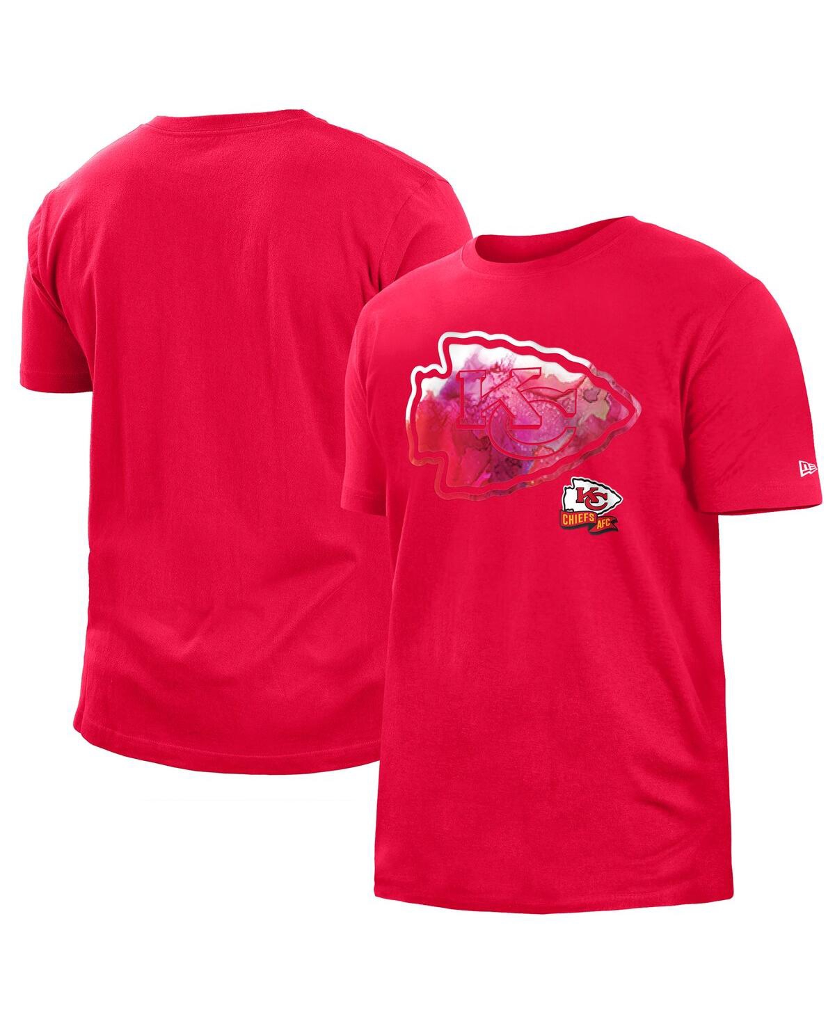 Shop New Era Men's  Red Kansas City Chiefs 2022 Sideline Ink Dye T-shirt