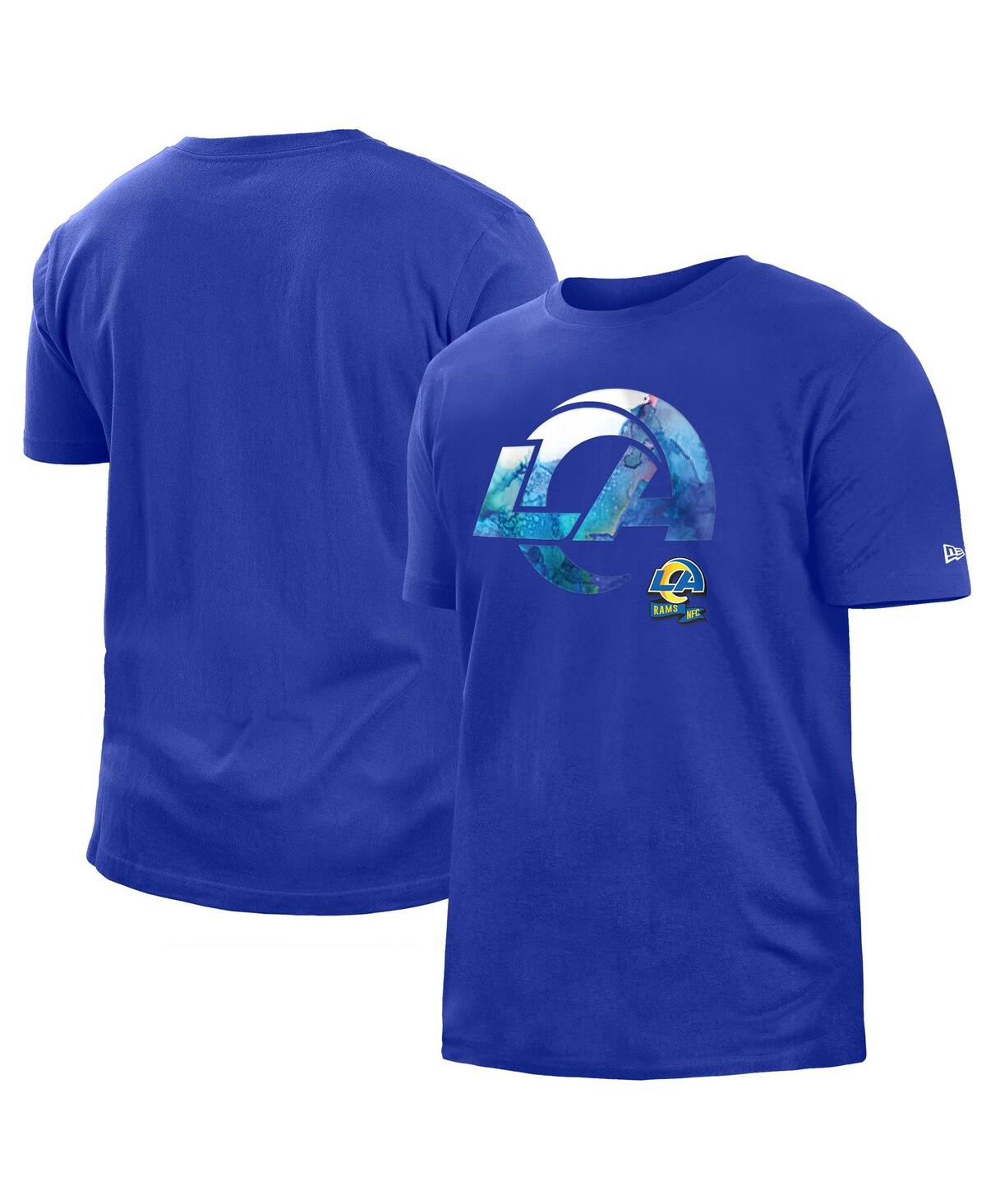 Shop New Era Men's  Blue Los Angeles Rams 2022 Sideline Ink Dye T-shirt