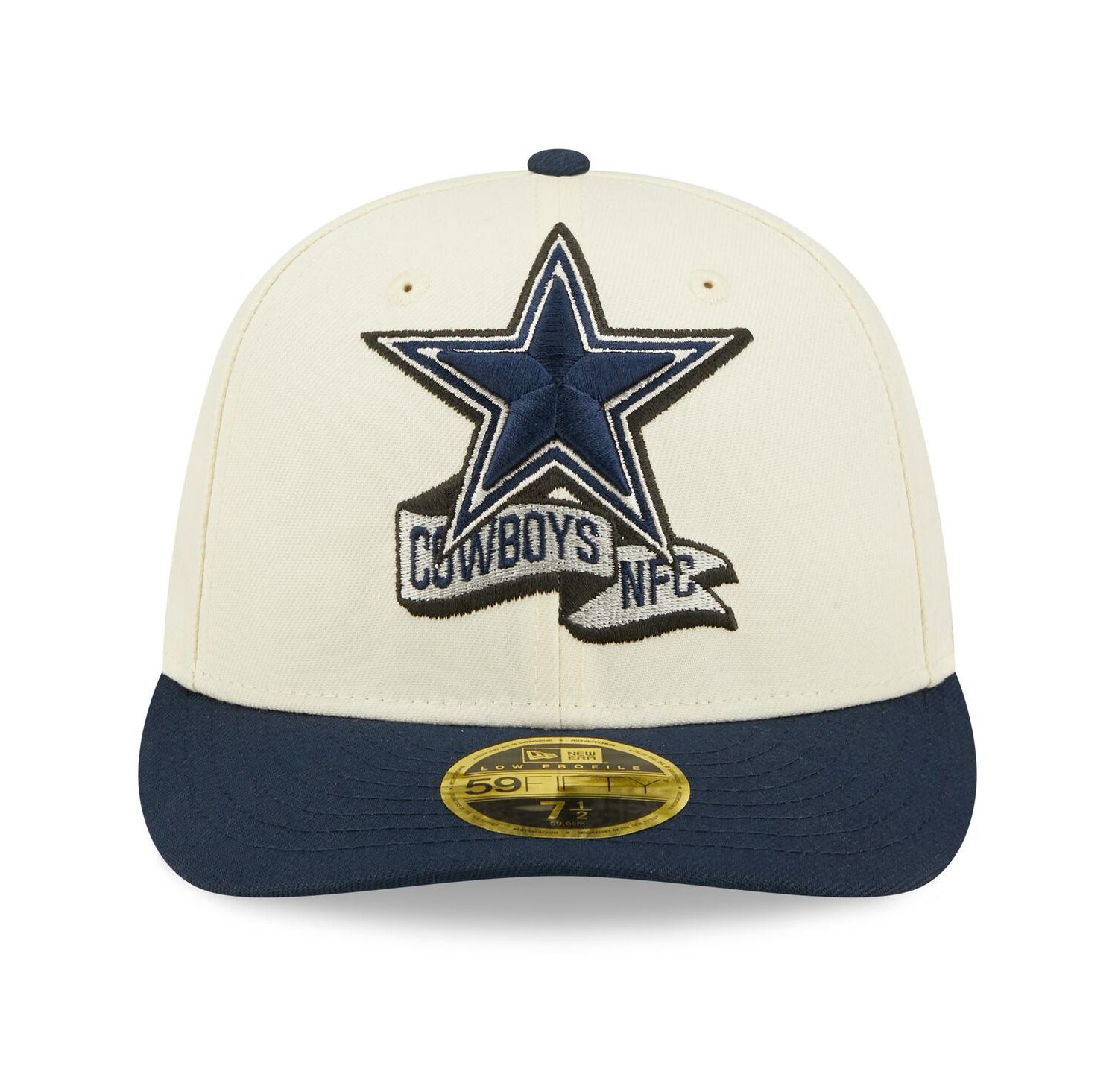 Men's Cream, Navy Dallas Cowboys 2022 Sideline Low Profile 59FIFTY Fitted Hat
