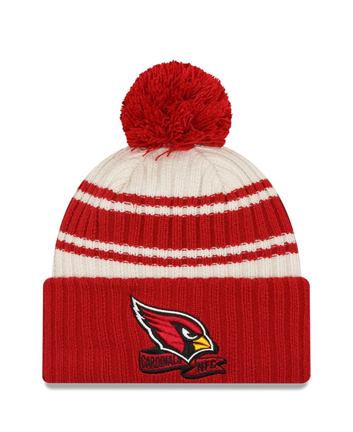 Men's New Era Cardinal Arizona Cardinals 2022 Sideline Sport Cuffed Pom Knit Hat - Cardinal