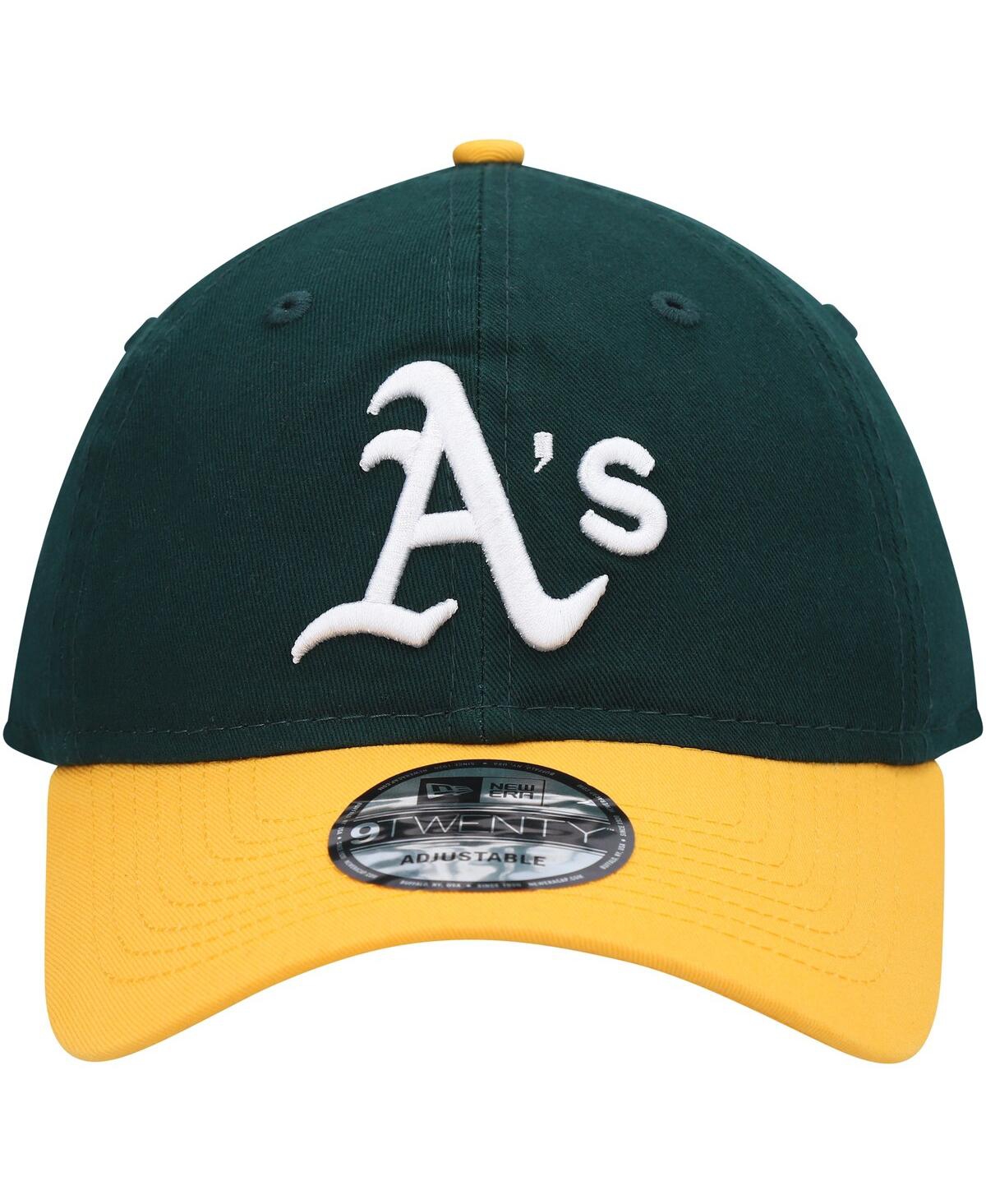Shop New Era Men's  Green, Gold Oakland Athletics Team Replica Core Classic 9twenty Adjustable Hat In Green,gold