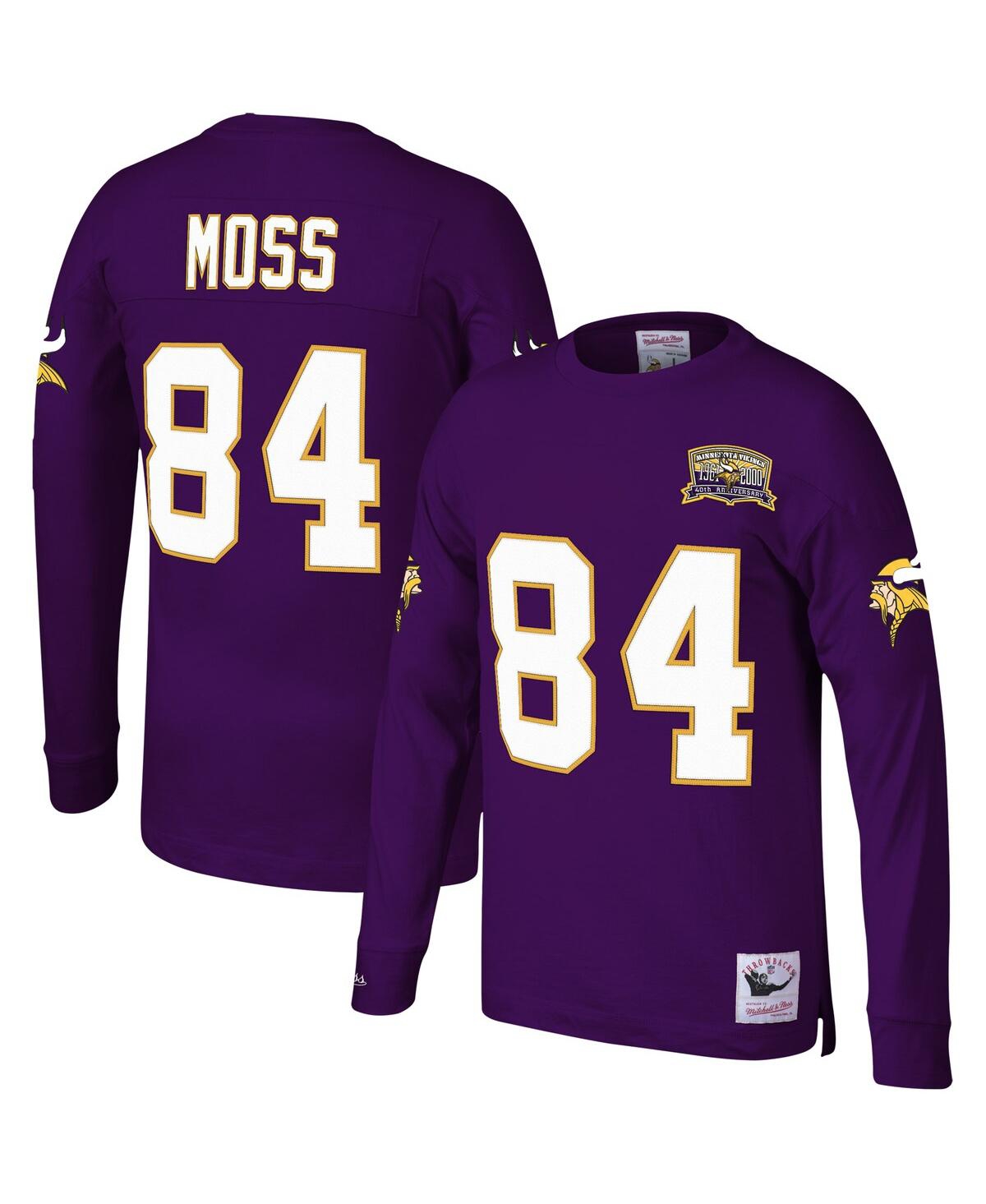Mitchell & Ness Men's  Randy Moss Purple Minnesota Vikings 2000 Retired Player Name And Number Long S