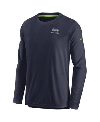 Men's College Navy Seattle Seahawks Sideline Lockup Performance Long Sleeve T-shirt
