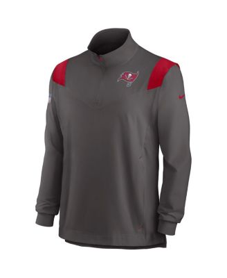 Men's Pewter Tampa Bay Buccaneers Sideline Coach Chevron Lockup Quarter-zip Long Sleeve Top