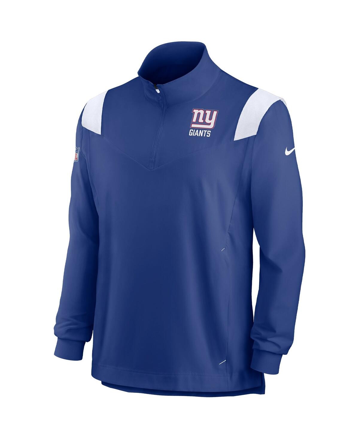 Men's NikeNew York Giants Sideline Coach Chevron Lockup Quarter-zip Long Sleeve Top - Royal