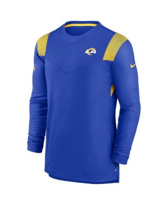 Men's Royal Los Angeles Rams Sideline Tonal Logo Performance Player Long Sleeve T-shirt