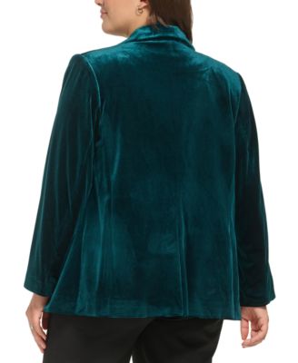 Calvin Klein Plus Size Velvet One-Button Jacket