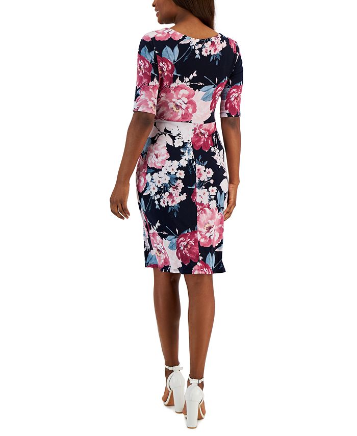 Connected Women's FloralPrint ElbowSleeve Sheath Dress Macy's