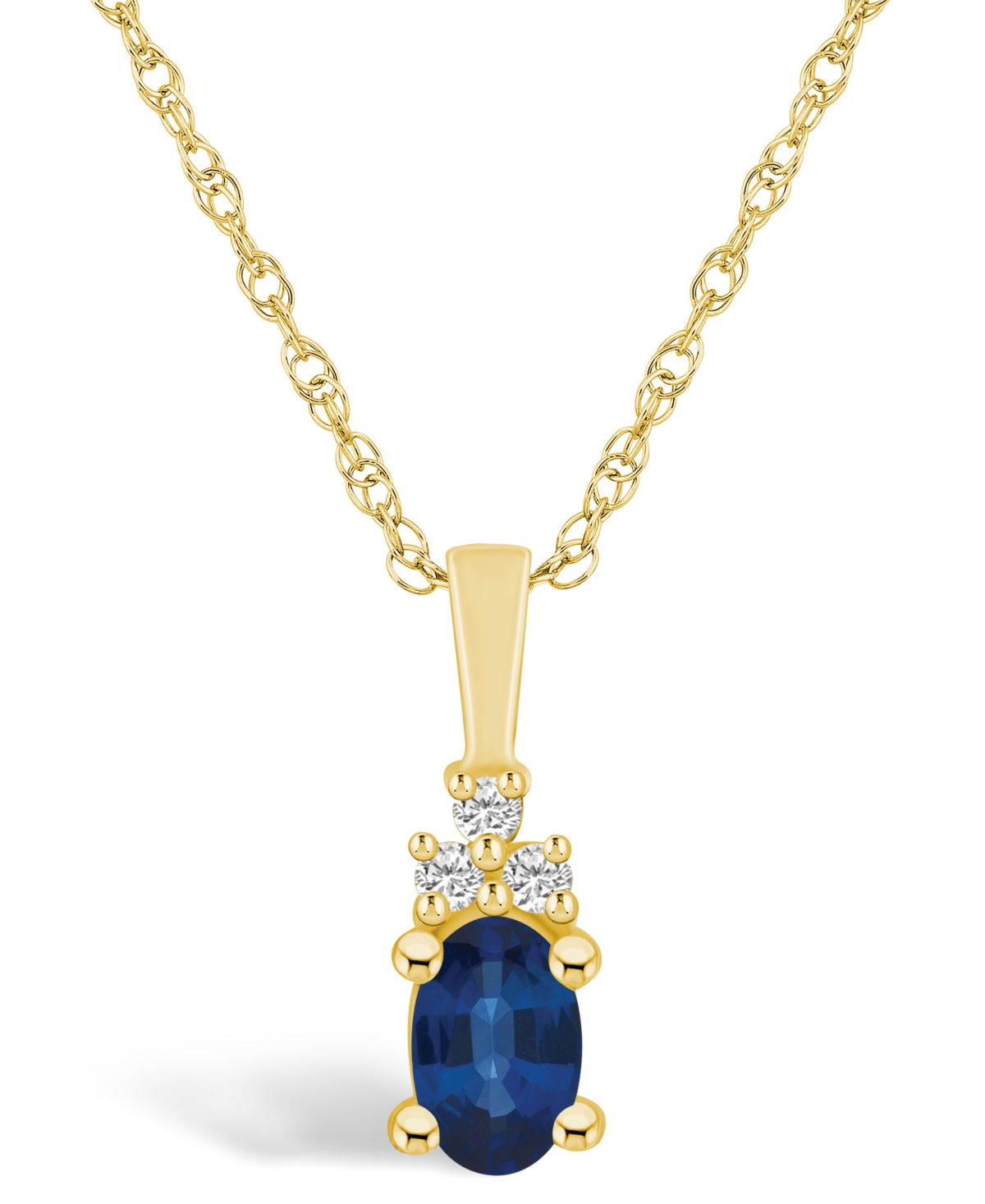 Macy's Sapphire (3/4 Ct. T.w.) And Diamond Accent Pendant Necklace In Gold