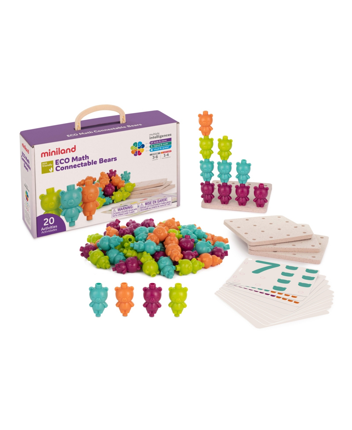 Miniland Kids' Eco Math Connectable Bears In Multicolor