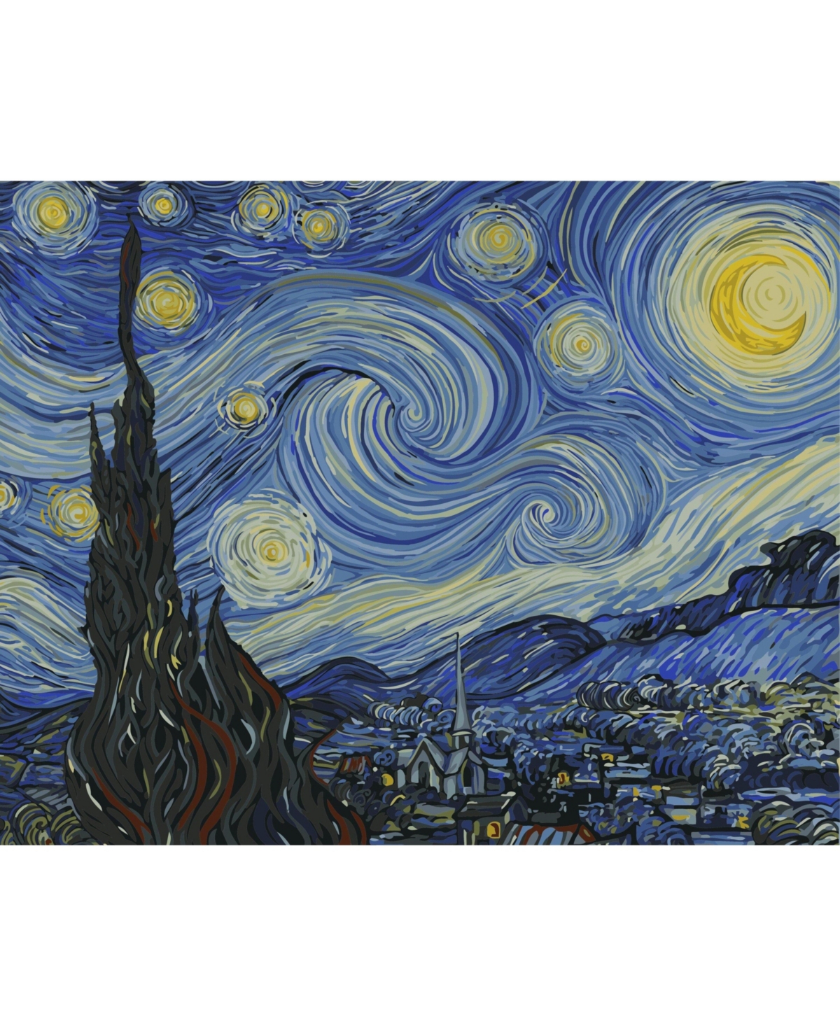 Painting by Numbers Kit Crafting Spark Starry Night G002 19.69 x 15.75 in
