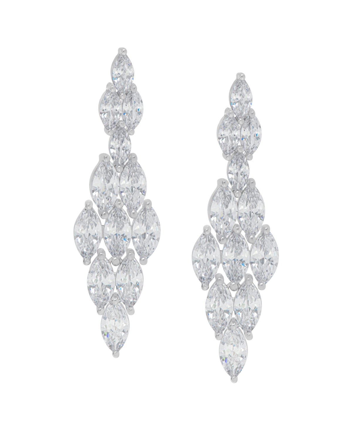 Macy's Fine Silver Plated Cubic Zirconia Chandelier Earrings