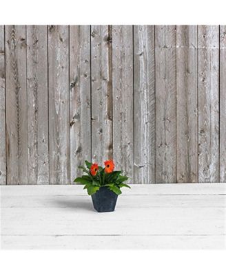 Black ArtStone Ella Square Planter 12 Inch