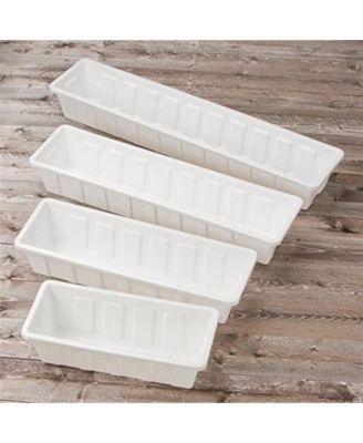 Manufacturing Polypropylene Flower Box Planter/Liner, White, 30" L