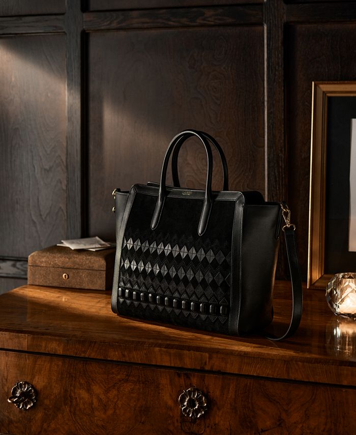 Lauren Ralph Lauren Fair Isle Suede Tyler Tote & Reviews - Handbags &  Accessories - Macy's