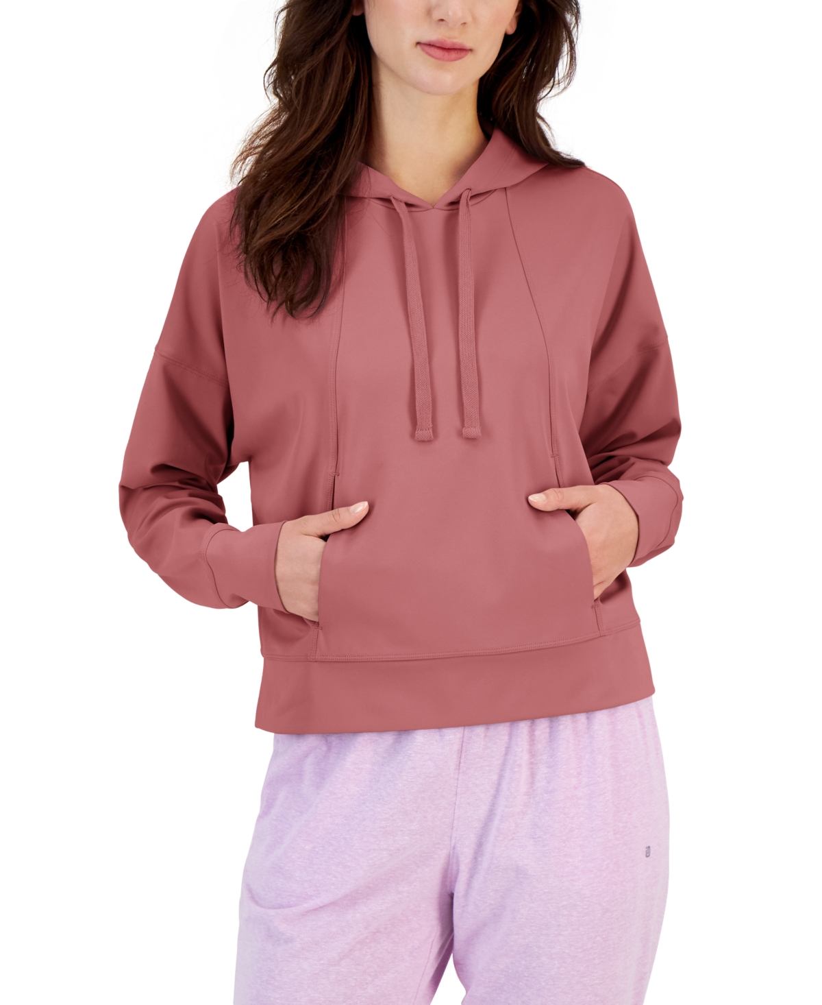  Id Ideology Women's Drop-Shoulder Pouch-Pocket Hoodie, Created for Macy's