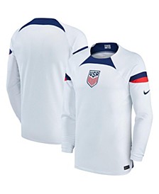 Men's White USMNT 2022/23 Home Breathe Stadium Replica Blank Long Sleeve Jersey