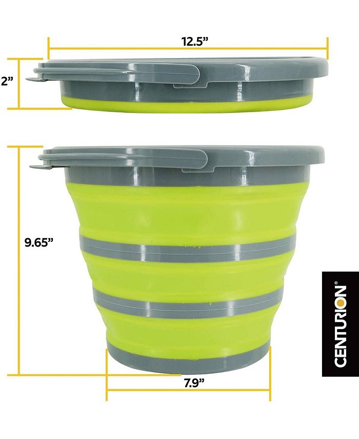 CENTURION C100 1402 Plastic Collapsible Bucket, 2.65 gallons, Lime