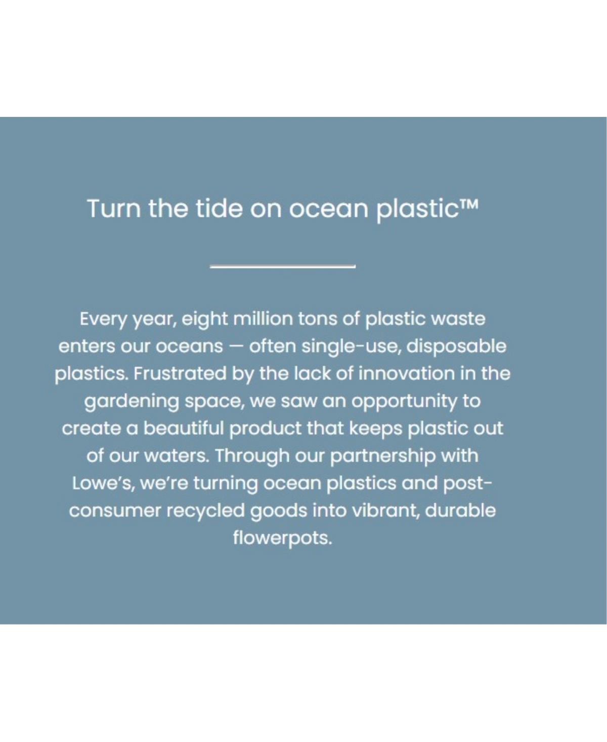 Bloem Ocean Series Dayton Recycled Ocean Plastic Planter, Coral Sand