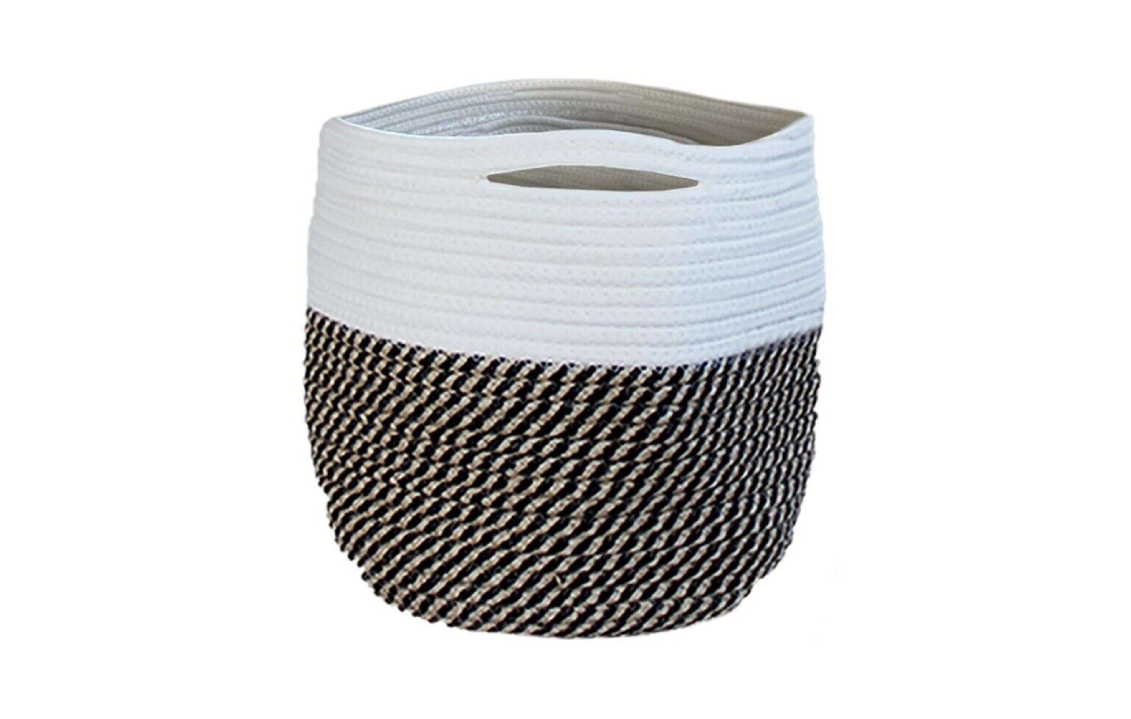 Bloem BloemBagz Round Fabric Planter Bag with Handles and Liner, Black/White 10inches