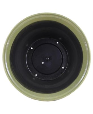 Logo Large Plastic Modern Planter Lime Green 14.75 Inches