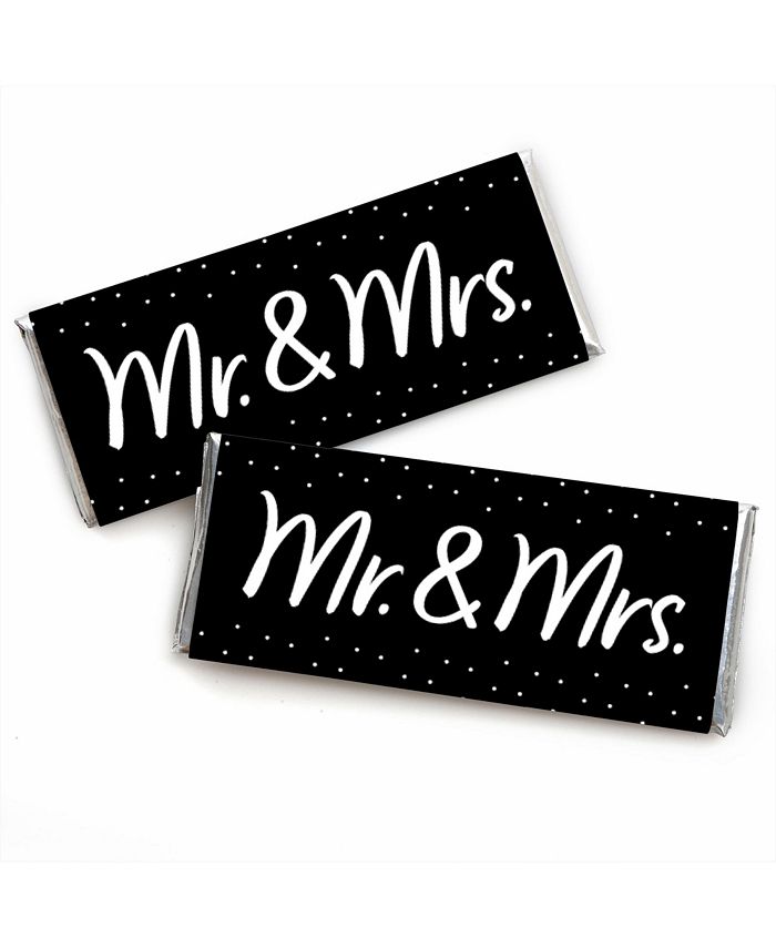 Big Dot Of Happiness Mr. And Mrs. - Black And White Wedding Or