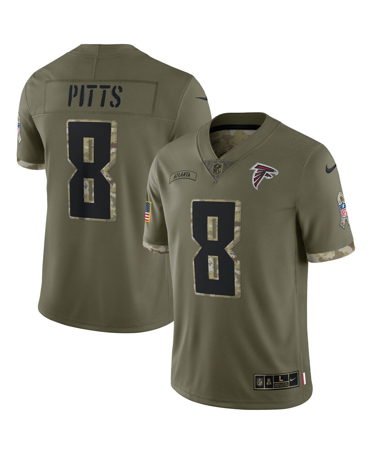 Men's Nike Kyle Pitts Olive Atlanta Falcons 2022 Salute To Service Limited Jersey