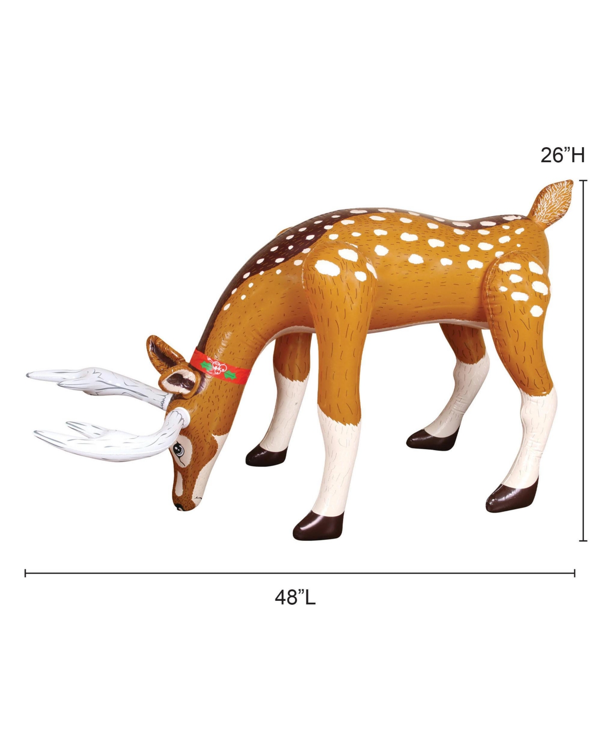Shop Hurley Christmas Blow-up Inflatable Reindeer, Grazing Style, 48" In Brown